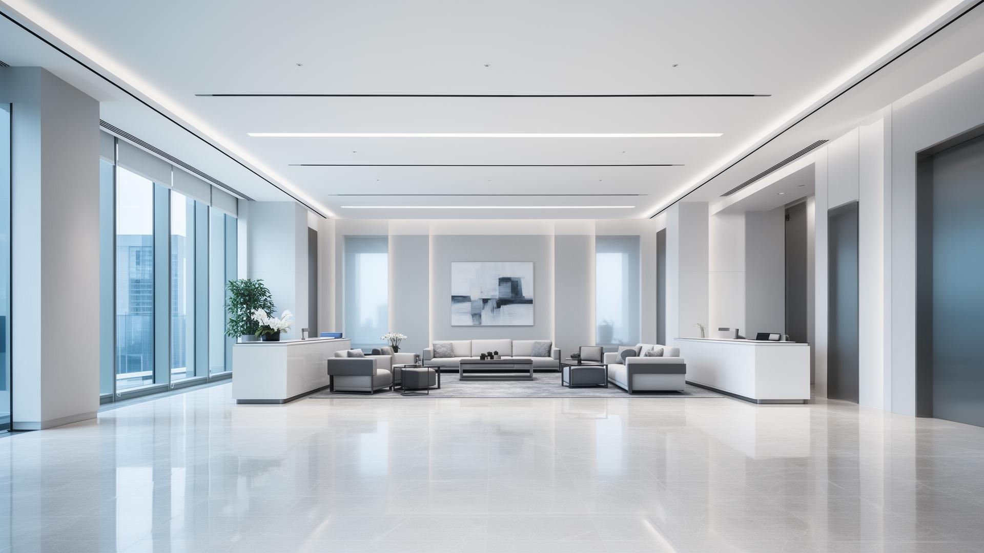 Modern corporate lobby